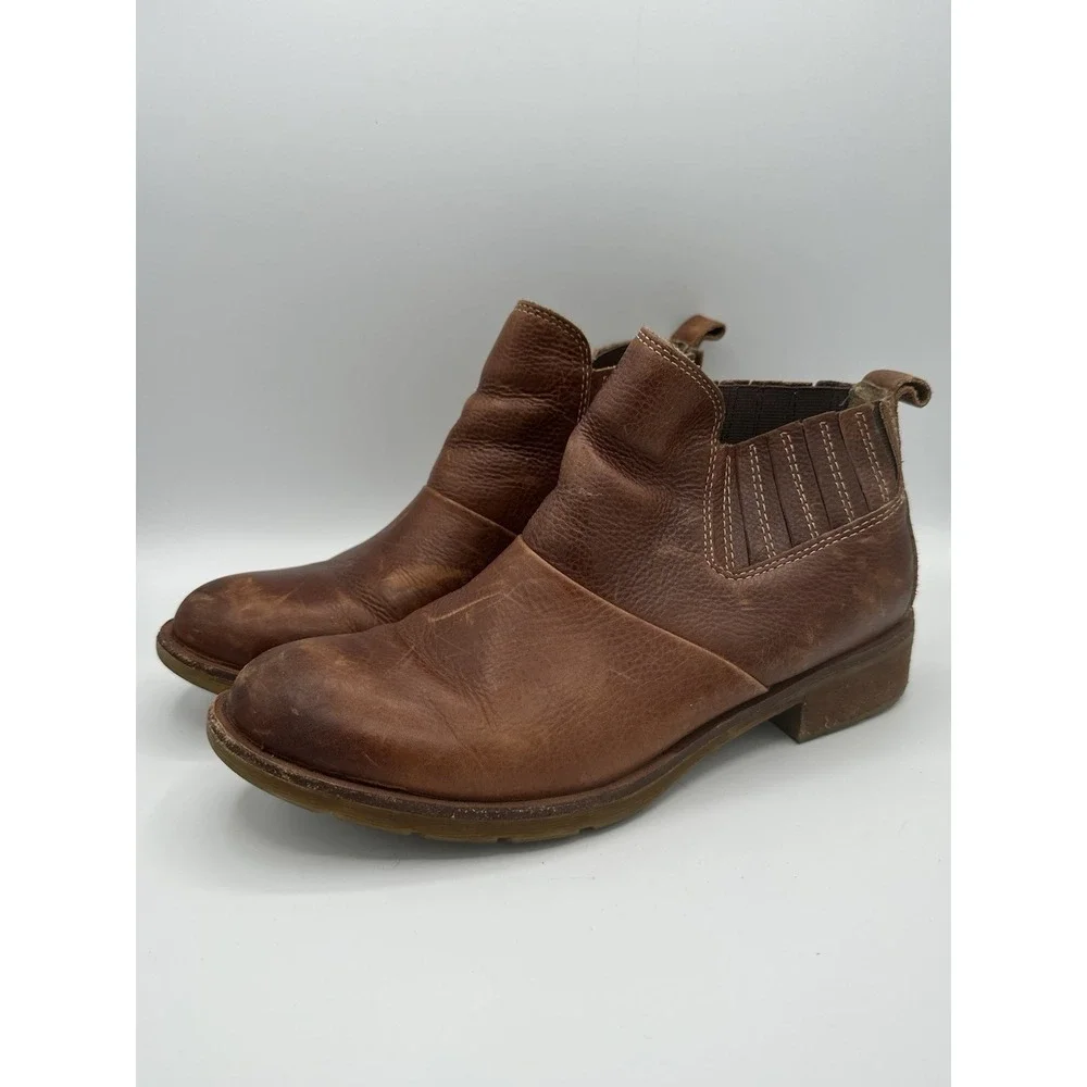 Sofft Women's Brown Leather Ankle Boots Size 8M Booties SF0007300 Boho Comfy